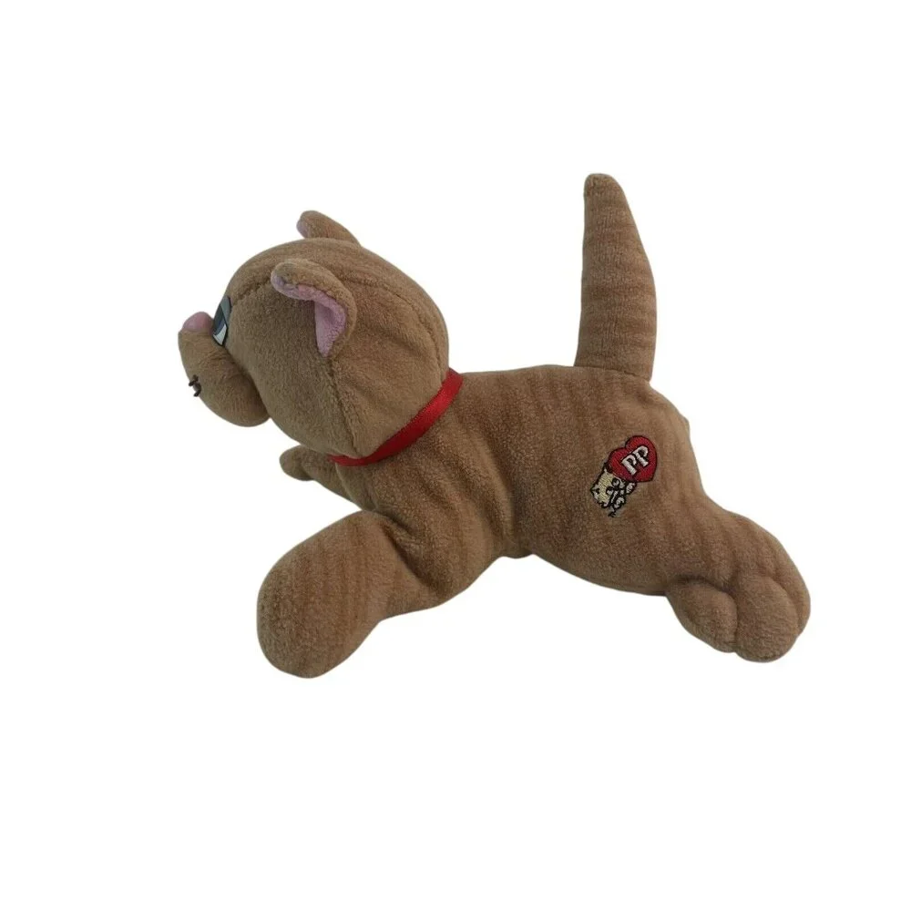 Pound Purries Kitty Cat 8” Plush Orange Striped Tabby‎ Red Collar Vintage